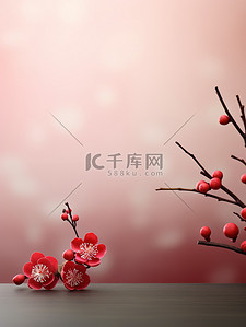 中国传统花朵背景图片_中国传统的红色节日背景4