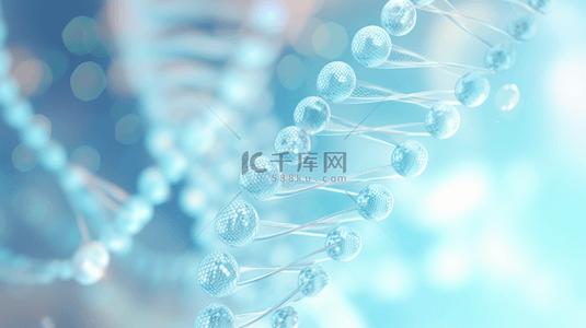 蓝色科技感基因双螺旋结构背景1