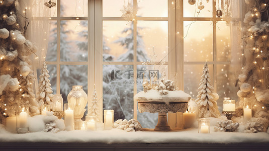 窗户圣诞节背景图片_圣诞节装饰美丽窗户17