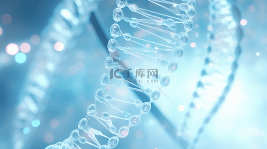 蓝色科技感基因双螺旋结构背景4