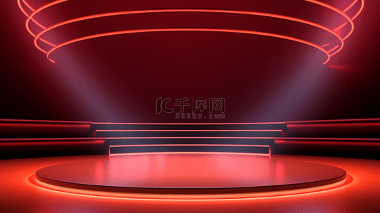 红色科技装饰背景图片_红色电商舞台简约背景37