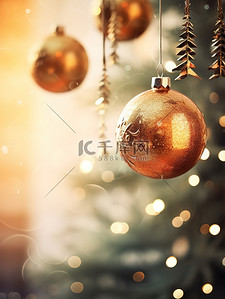 节日2背景图片_圣诞树上的圣诞装饰2