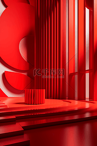 双十一红色展台背景