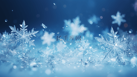 冬季雪花冰晶简约背景17