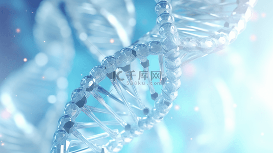 蓝色科技感基因双螺旋结构背景24