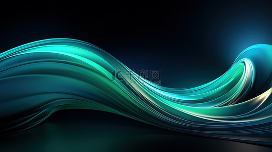 螺旋线条背景图片_绿色螺旋的抽象蓝色背景3