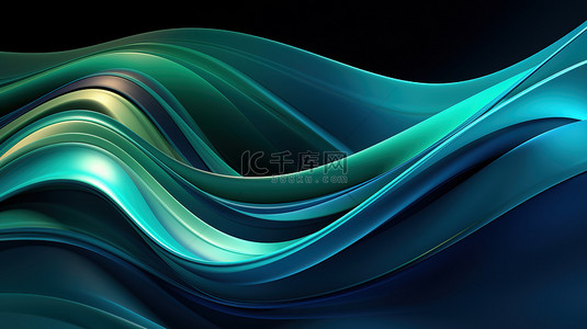 绿色螺旋的抽象蓝色背景4
