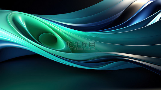绿色螺旋的抽象蓝色背景9