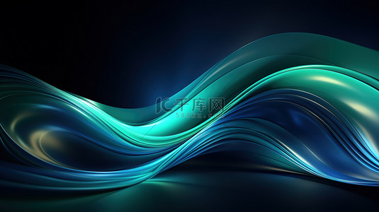 绿色螺旋的抽象蓝色背景2