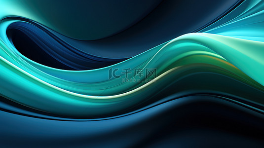 绿色螺旋的抽象蓝色背景18