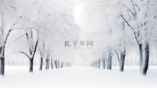 冬季背景图片_白雪覆盖的树木冬季景色16