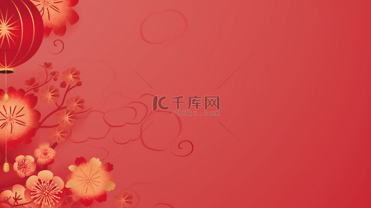 红色传统春节灯笼装饰简约背景9