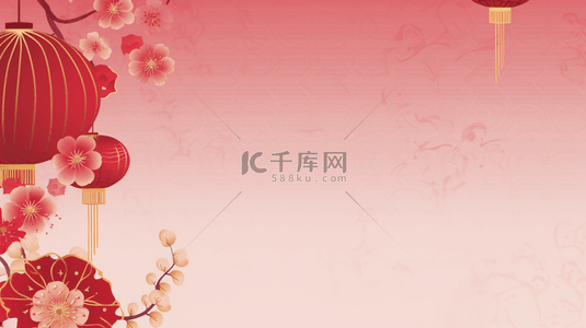 传统春节灯笼背景图片_红色传统春节灯笼装饰简约背景15