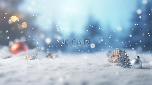 下雪圣诞背景图片_圣诞节日浪漫雪景背景16