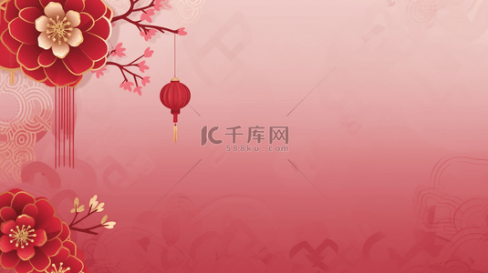 红色传统春节灯笼装饰简约背景23