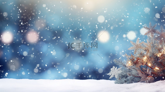 下雪圣诞背景图片_圣诞节日浪漫雪景背景20