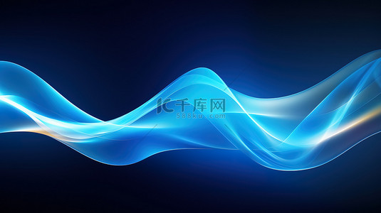 流动线条背景图片_光滑的蓝色抽象流动线条3