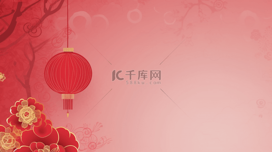 红色传统春节灯笼装饰简约背景20