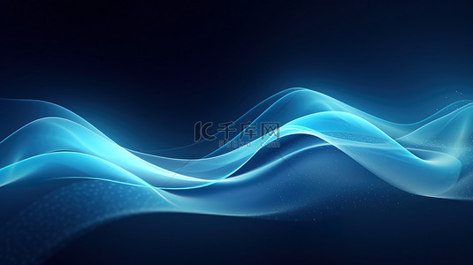 光滑的蓝色抽象流动线条4