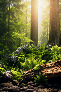 森绿色背景图片_电商自然植物绿色森林森系背景17
