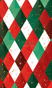 简约扁平绿背景图片_圣诞节布满金粉菱形方格背景