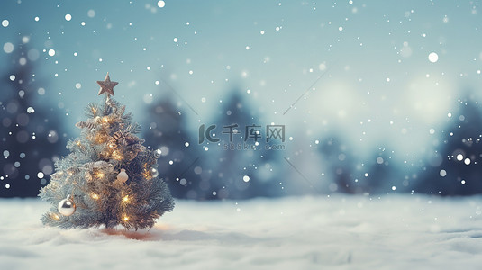 圣诞节日浪漫雪景背景1