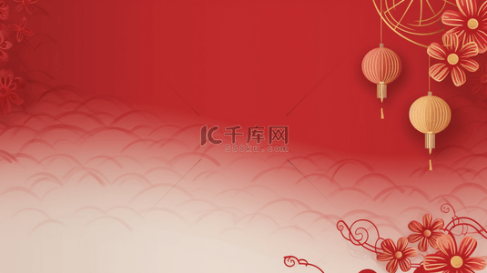 传统春节灯笼背景图片_红色传统春节灯笼装饰简约背景7