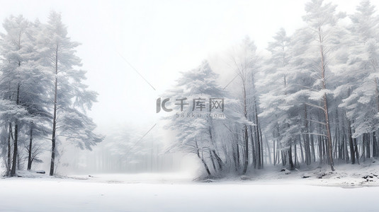 冬季背景图片_白雪覆盖的树木冬季景色17