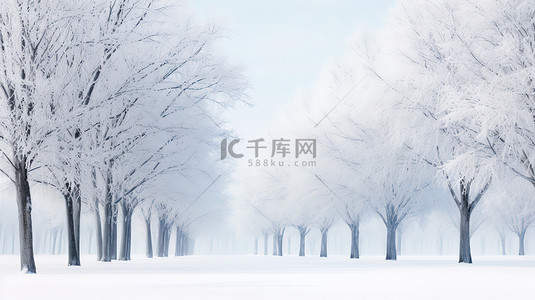 冬季背景图片_白雪覆盖的树木冬季景色19