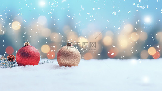 圣诞节日浪漫雪景背景10