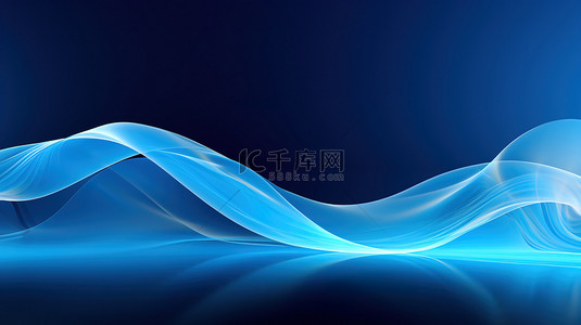 流动线条背景图片_光滑的蓝色抽象流动线条11