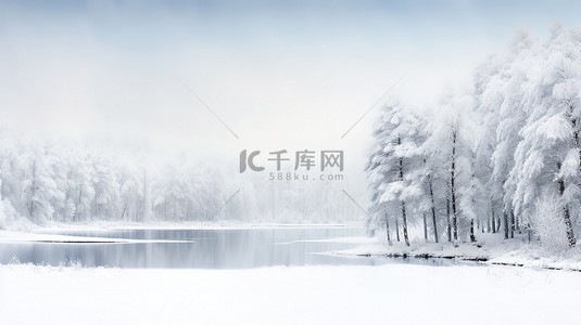 冬季背景图片_白雪覆盖的树木冬季景色6
