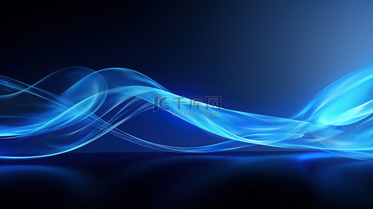 流动线条背景图片_光滑的蓝色抽象流动线条19