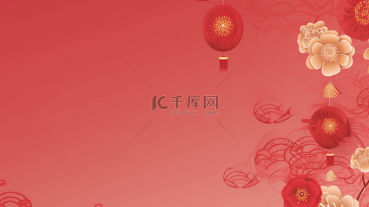 红色传统春节灯笼装饰简约背景3
