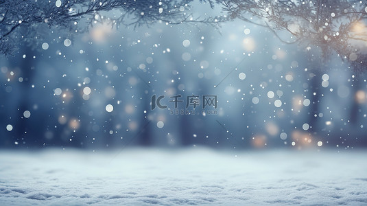 下雪圣诞背景图片_圣诞节日浪漫雪景背景17