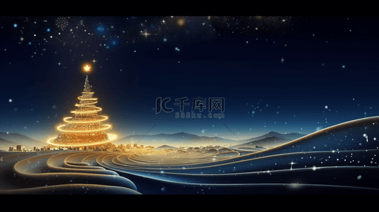 圣诞金色圣诞树背景图片_
圣诞节夜晚夜空里的金色圣诞树