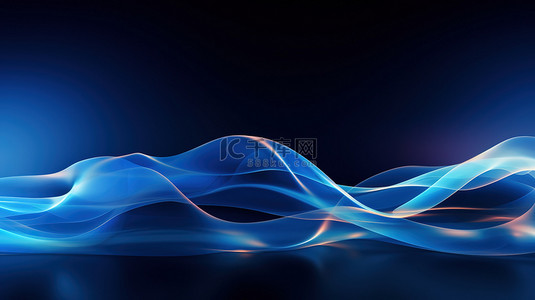 光滑的蓝色抽象流动线条12