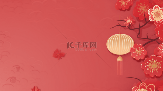 红色传统春节灯笼装饰简约背景19
