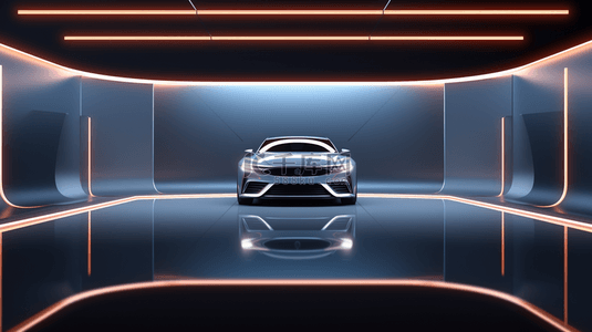 紫色的汽车美容字背景图片_未来现代科技汽车车展电商背景