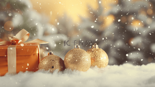 铃铛圣诞铃铛背景图片_温馨温暖黄色圣诞节圣诞铃铛光影背景