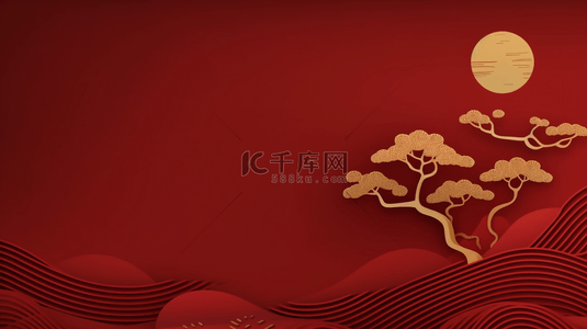 中国风红色新年通用背景