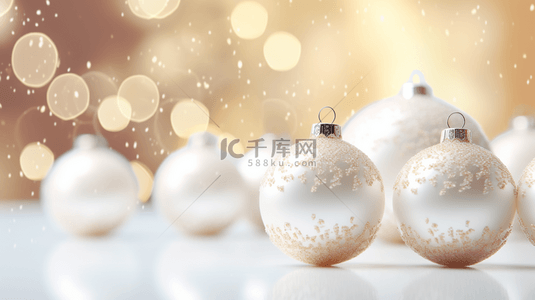 圣诞氛围背景图片_3D立体圣诞圆球装饰背景2