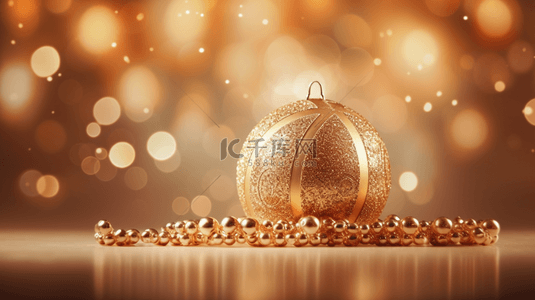 圣诞氛围背景图片_3D立体圣诞圆球装饰背景14
