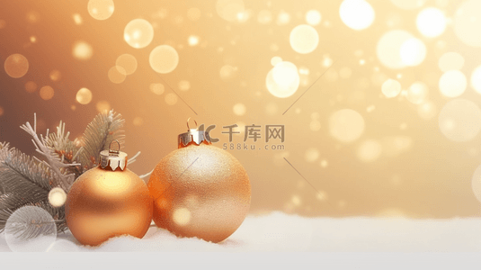 圣诞树logo背景图片_温馨温暖黄色圣诞节圣诞铃铛光影背景