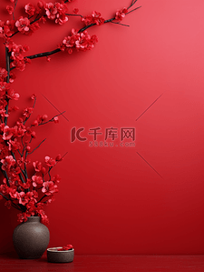 传统春节背景图片_红色传统中国红古典简约装饰背景29