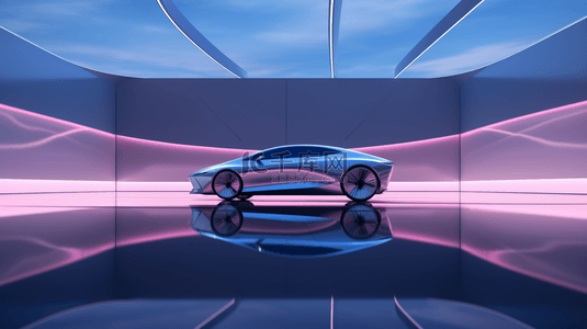 未来现代科技汽车车展电商背景