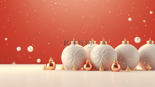 圣诞氛围背景图片_3D立体圣诞圆球装饰背景12