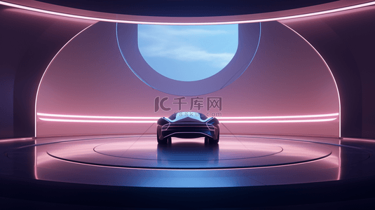 车展背景背景图片_未来现代科技汽车车展电商背景
