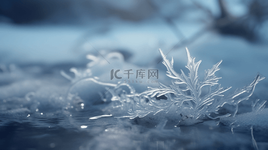 霜降叶子背景图片_冬季冰雪植物雪景背景5