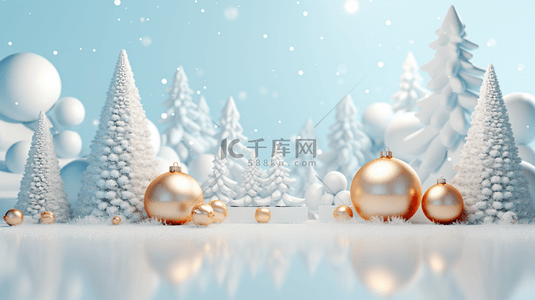 3D立体圣诞圆球装饰背景16